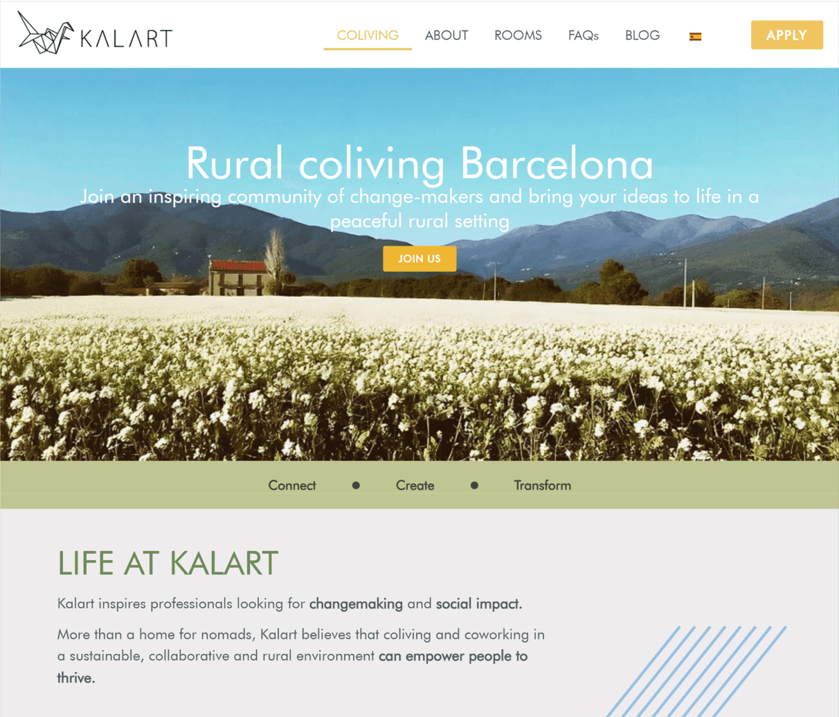 Kalart website before redesign